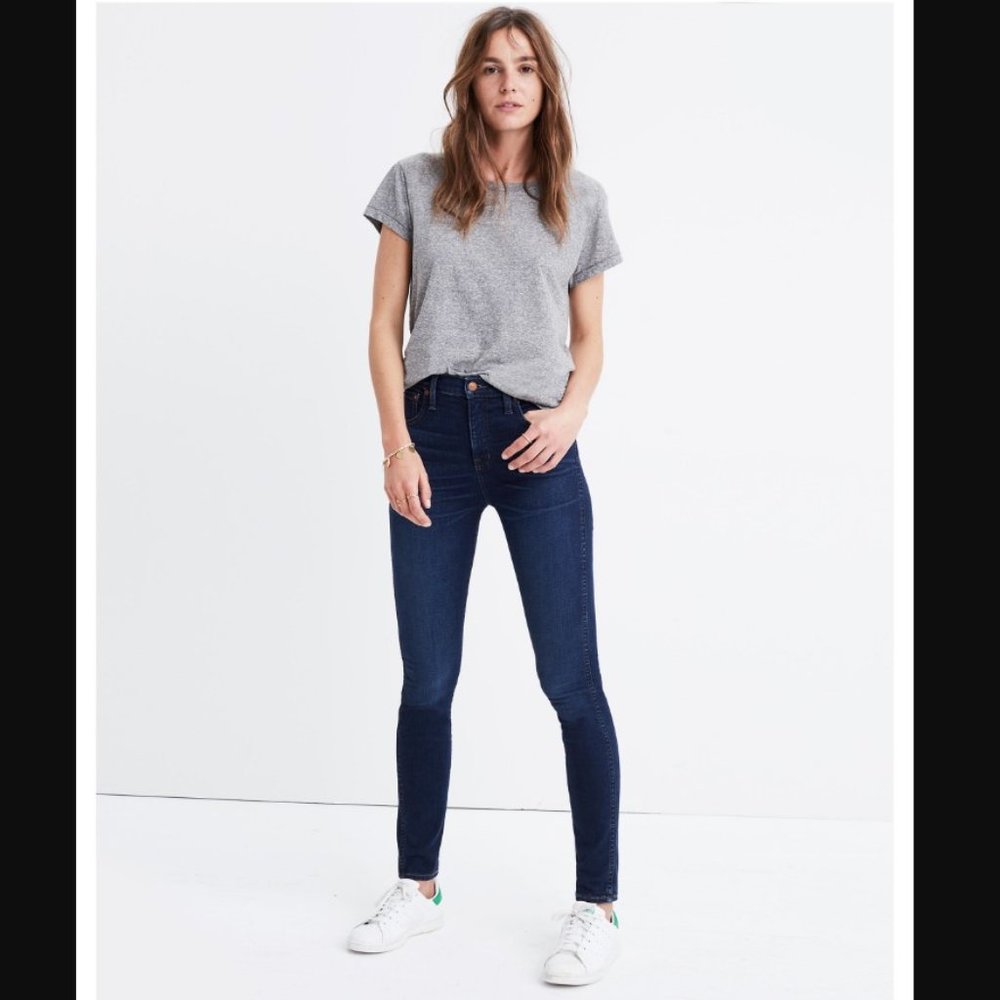 Madewell 10" High-Rise Skinny Jeans in Hayes Wash